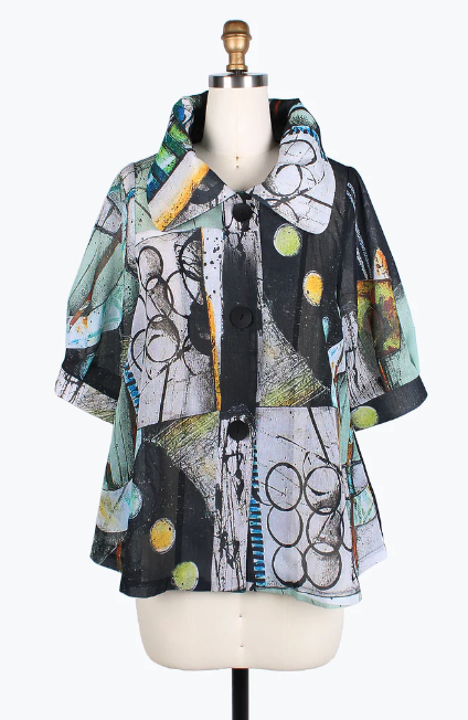 DAMEE MIXED ART MID SWING JKT - 4807-MLT