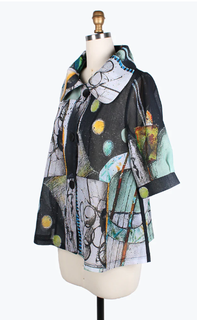 DAMEE MIXED ART MID SWING JKT - 4807-MLT