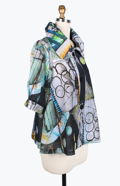 DAMEE MIXED ART MID SWING JKT - 4807-MLT