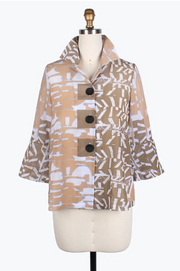 DAMEE ABSTRACT PATTERN BUTTON PATCH JKT - 4809-TPE