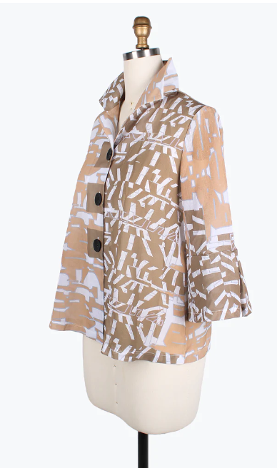 DAMEE ABSTRACT PATTERN BUTTON PATCH JKT - 4809-TPE