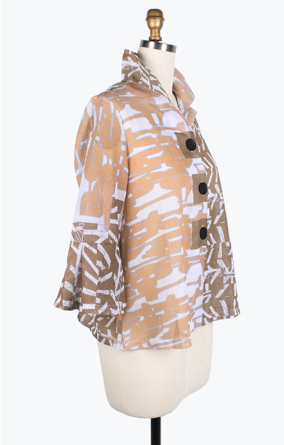 DAMEE ABSTRACT PATTERN BUTTON PATCH JKT - 4809-TPE