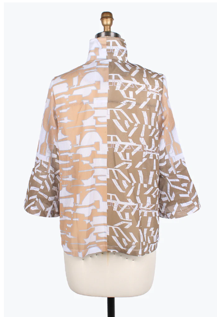 DAMEE ABSTRACT PATTERN BUTTON PATCH JKT - 4809-TPE