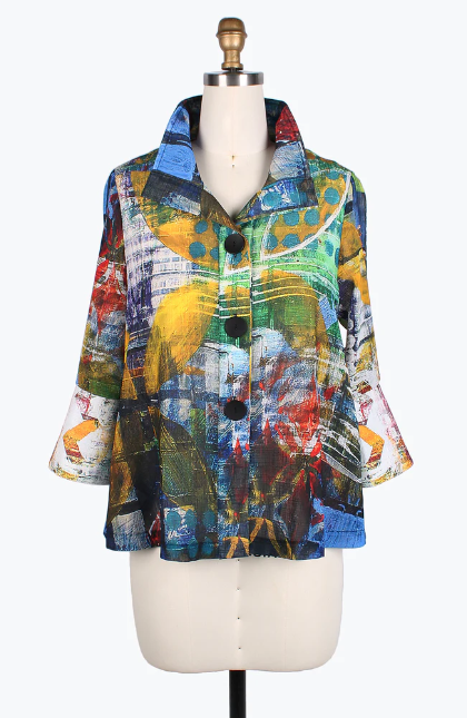 DAMEE MIXED PAINTING SHORT JKT- 4814-MLT