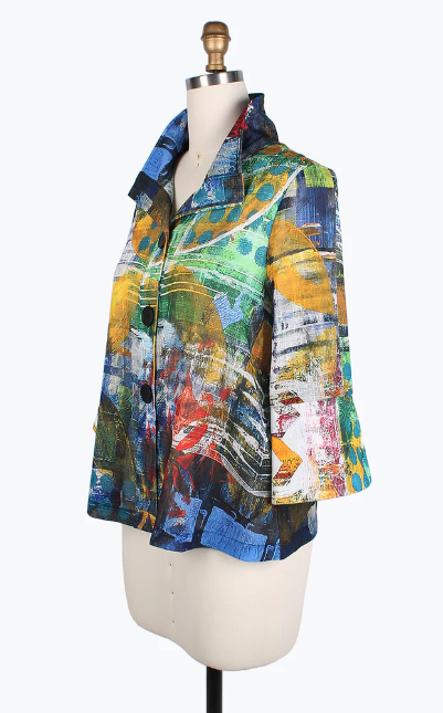 DAMEE MIXED PAINTING SHORT JKT- 4814-MLT