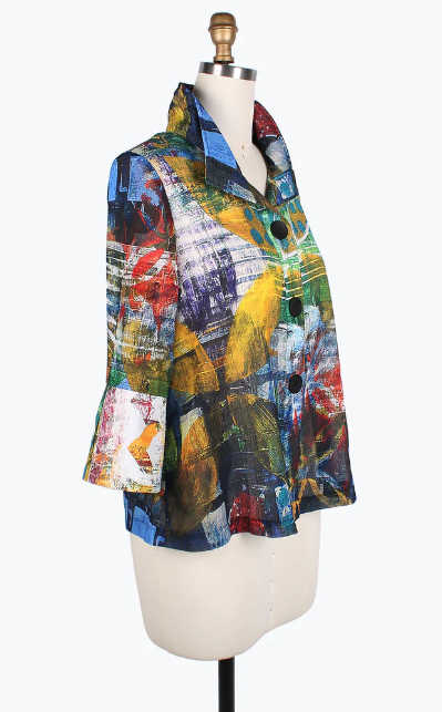 DAMEE MIXED PAINTING SHORT JKT- 4814-MLT