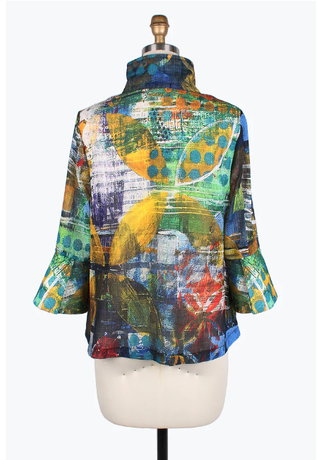 DAMEE MIXED PAINTING SHORT JKT- 4814-MLT