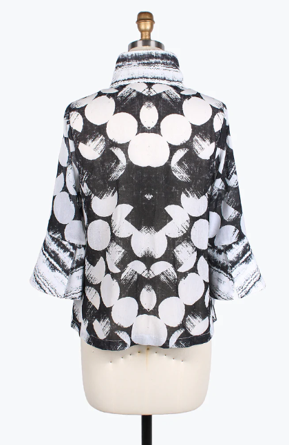 DAMEE BRUSHED DOTS SHORT JKT- 4815-BLK