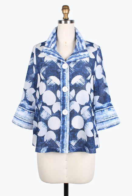 DAMEE BRUSHED DOTS SHORT JKT- 4815-BLU