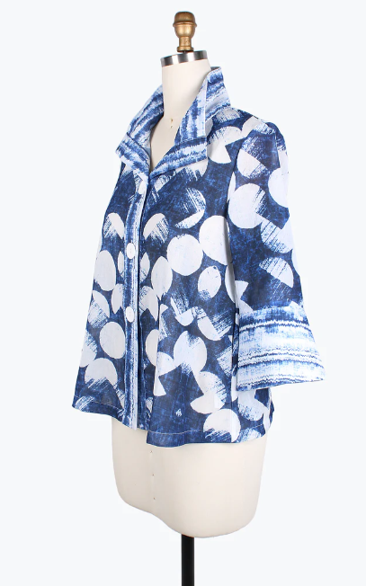 DAMEE BRUSHED DOTS SHORT JKT- 4815-BLU