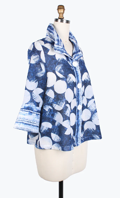 DAMEE BRUSHED DOTS SHORT JKT- 4815-BLU