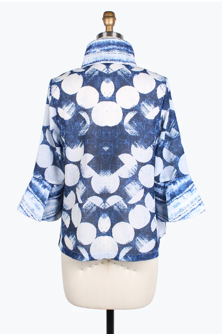 DAMEE BRUSHED DOTS SHORT JKT- 4815-BLU