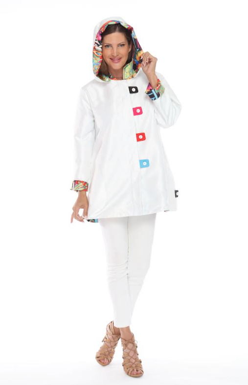 Oopera Raincoat - WHITE Multi J3202RW-2
