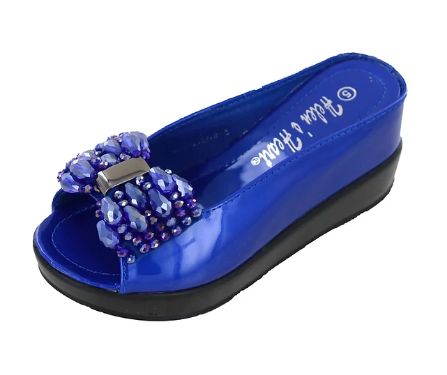 Helens Heart Party Bow Slide Shoe - 8127-50 ROYAL