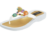 GRANDCO SANDALS 24768G - MARBLE DELUXE THONG (WHITE)