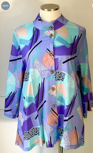 CL11-8112-I / PURPLE ABSTRACT SHIRT