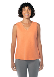 Cut Loose Solid Linen V-Neck Bias Tank - 4405103