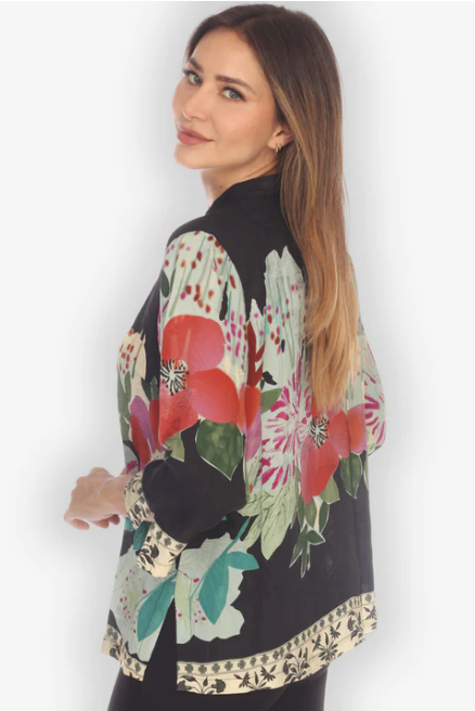 Citron "Hand Painted Flower" Silk Blouse - 1213HPF