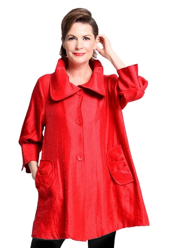 DAMEE SWING JACKET - 200 - ROSE RED