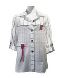 NEW - Moonlight Mix Stripe & Check Button Front Shirt - 2553-WB