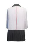 Moonlight Colorblock Button Front Shirt in Black/White/Red - 2174-BWR